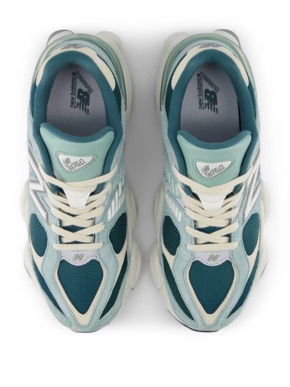 New Balance Women's Mint Teal Cream Running Sneakers - Picture 6 of 9